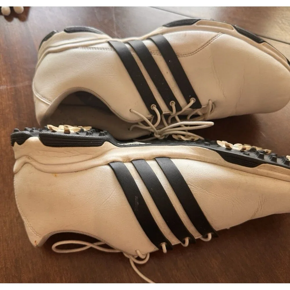 Adidas Mens Pure TRX F33237 White 3 Stripe Golf Cleats Shoes Sneaker Size 10